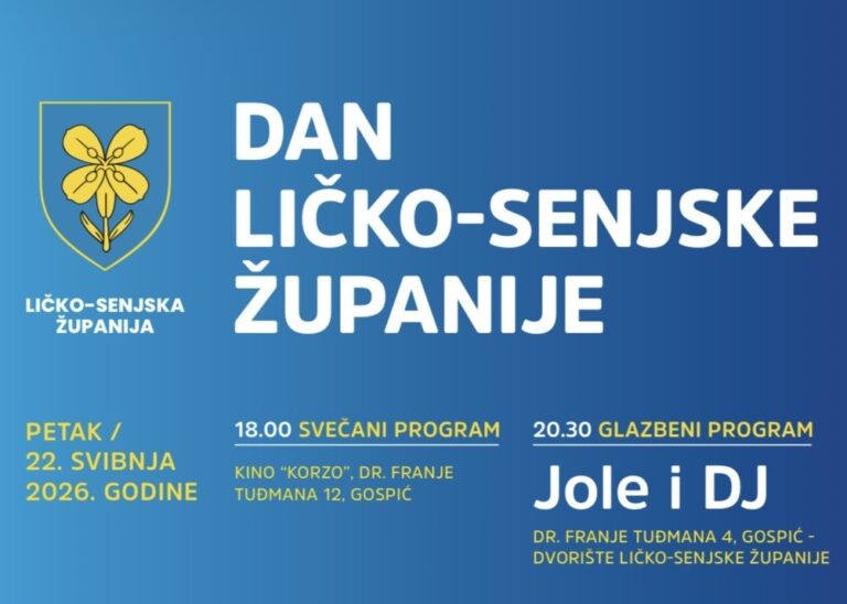 Dan Ličko senjske županije obilježit će se bogatim programom i koncertom Jole