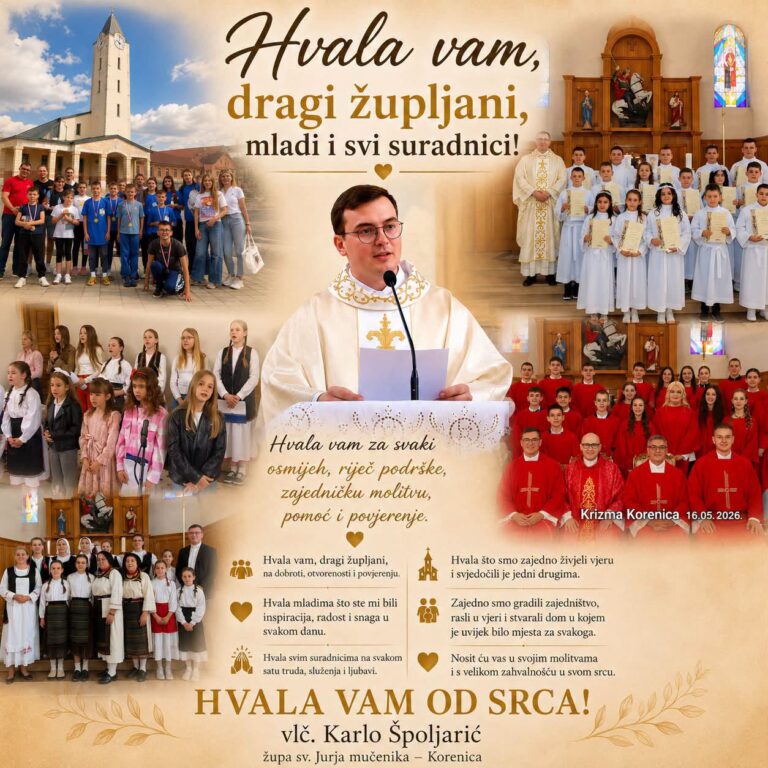 Vlč. Karlo Špoljarić oprostio se od župljana u Korenici, u župu se vraća mons. Mile Čančar